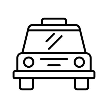 Moda tarzında bir taksi simgesi, yerel ulaşım otomobili