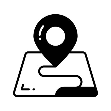 Konum haritasının görsel olarak mükemmel simgesi, düzenlenebilir vektör