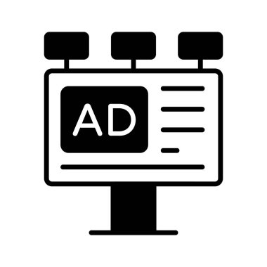Grab this creatively crafted icon of advertisement board in trendy style