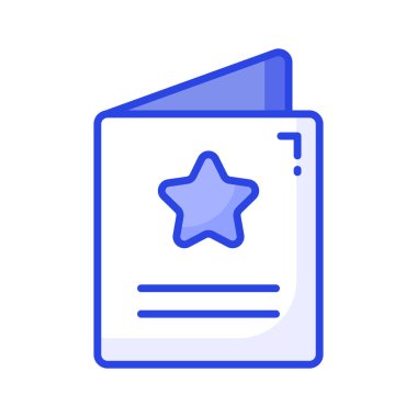 Tebrik kartı, davetiye kartı tasarımı kavramını gösteren yıldız