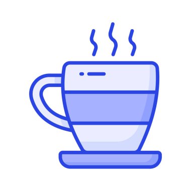 A hot tea cup vector icon design, hot beverage concept