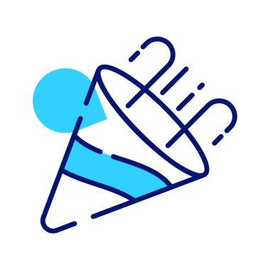 Parti popper simgesi tasarımı beyaz arkaplanda izole edildi