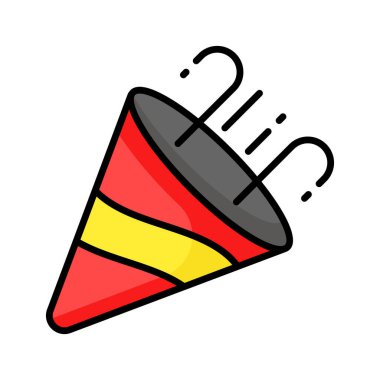 Parti popper simgesi tasarımı beyaz arkaplanda izole edildi