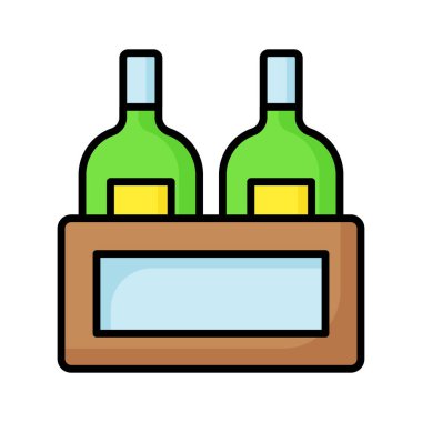 Kurgulanabilir şarap şişeleri sandığı, bira şişeleri ahşap sandıkta.