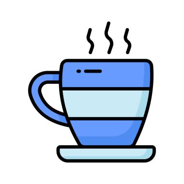 A hot tea cup vector icon design, hot beverage concept