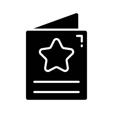 Tebrik kartı, davetiye kartı tasarımı kavramını gösteren yıldız