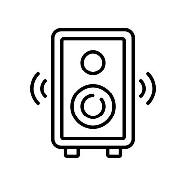 Audio speaker vector design in in trendy style, isolated on white background