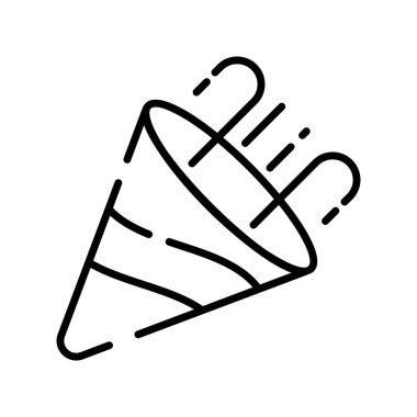 Parti popper simgesi tasarımı beyaz arkaplanda izole edildi