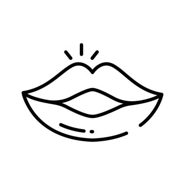 Güzel parlak dudak simgesi tasarımı, öpücük dudaklarının modaya uygun simgesi