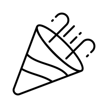 Parti popper simgesi tasarımı beyaz arkaplanda izole edildi