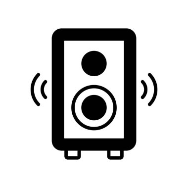 Audio speaker vector design in in trendy style, isolated on white background