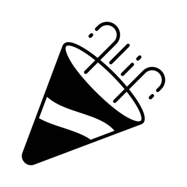 Parti popper simgesi tasarımı beyaz arkaplanda izole edildi