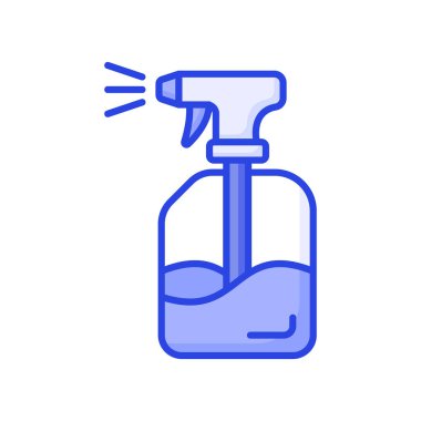 Su püskürtme şişesinin inanılmaz bir ikonu, temizlik spreyi vektör tasarımı.