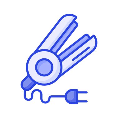 Beyaz arkaplanda saç düzleştirici vektör tasarımı izole edildi