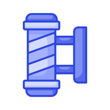 Berber dükkanı ikonu, berber direği vektör tasarımı, kuaför logosu, kuaför dükkanı.