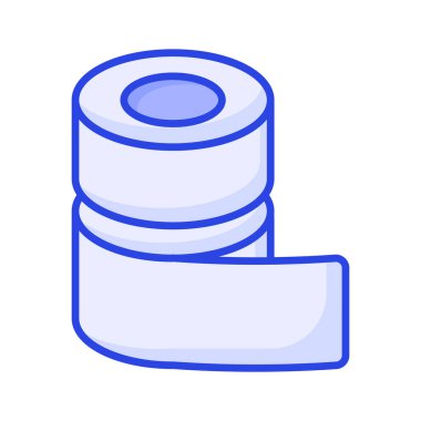 Modern tasarım tarzında doku yuvarlama simgesi, tuvalet kağıdı rulosu, berber dükkanı doku rulo vektör tasarımı