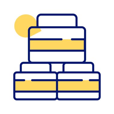 Modern tasarım tarzında yüz kremi kavanozları.