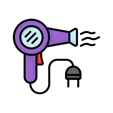 Moda tarzında ve elektronik cihazda birinci sınıf ve modern saç kurutma makinesi simgesi