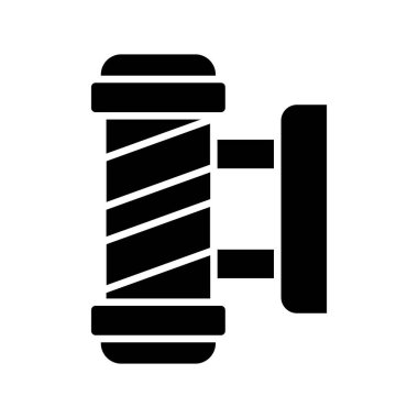 Berber dükkanı ikonu, berber direği vektör tasarımı, kuaför logosu, kuaför dükkanı.