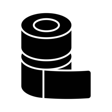 Modern tasarım tarzında doku yuvarlama simgesi, tuvalet kağıdı rulosu, berber dükkanı doku rulo vektör tasarımı