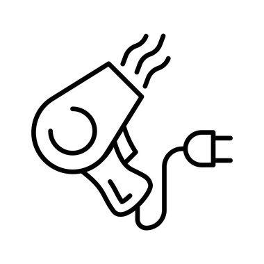 Moda tarzında ve elektronik cihazda birinci sınıf ve modern saç kurutma makinesi simgesi