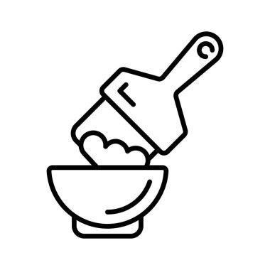 Kremalı fırça, saç boyama konsepti, saç boyama vektör tasarımı.