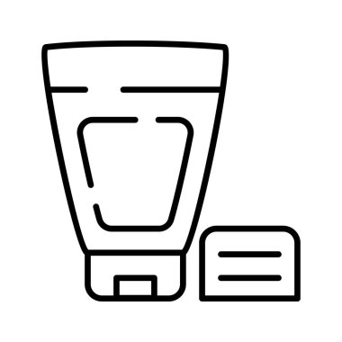 Beyaz arkaplanda izole edilmiş nemlendirici losyonun modern simgesi