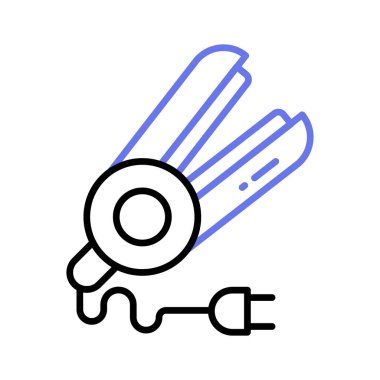 Beyaz arkaplanda saç düzleştirici vektör tasarımı izole edildi