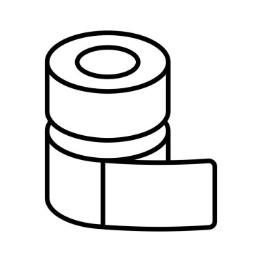 Modern tasarım tarzında doku yuvarlama simgesi, tuvalet kağıdı rulosu, berber dükkanı doku rulo vektör tasarımı