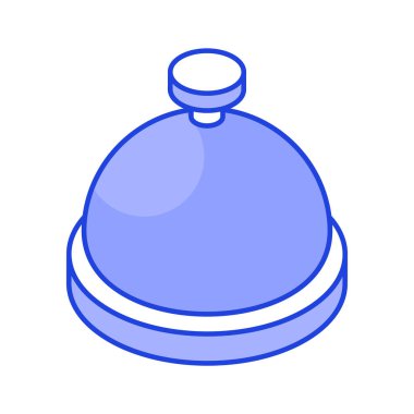 Modern tarzda yemek saatinin izometrik bir simgesi, kullanımı ve indirmesi kolay