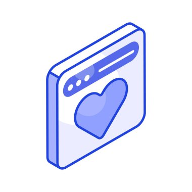 Web sitesinde arkadaşlık sitesinin konsept simgesini gösteren kalp