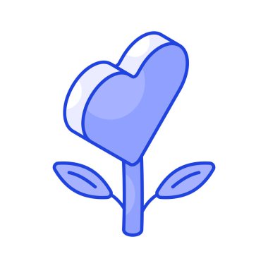 Bu güzel tasarlanmış kalp çiçeği ikonunu tut, Sevgililer Günü çiçek vektör tasarımı