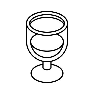 Şu muhteşem içki kadehi ikonuna bir bakın. Şarap kadehi vektör tasarımı izometrik tarzda.