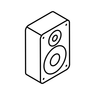 Ses hoparlörünün izometrik tarzda şaşırtıcı simgesi, vektör kullanmaya hazır