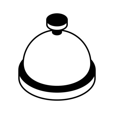 Modern tarzda yemek saatinin izometrik bir simgesi, kullanımı ve indirmesi kolay