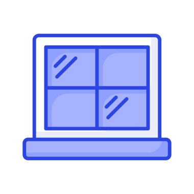 Farklı blokları olan cam pencere, modern biçimdeki pencere simgesi