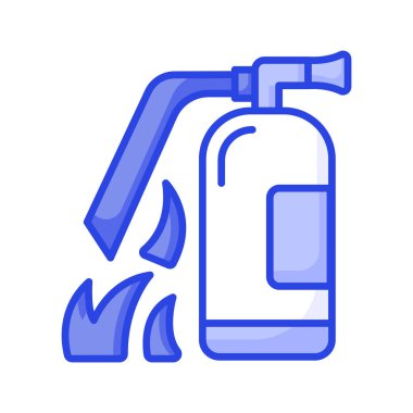 İtfaiyeci aygıtı, beyaz arka planda izole edilmiş yangın söndürücünün trend vektörü