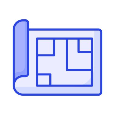 Mimari planın güzel ikonu, ev planının modaya uygun simgesi