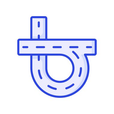 Yol vektör tasarımı beyaz arkaplanda izole edildi