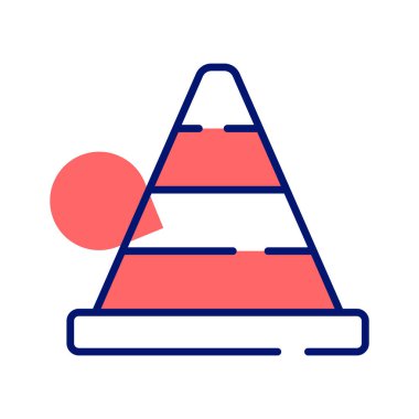 Trafik konisinin modaya uygun tek simgesi, koni vektör tasarımı