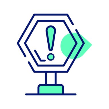 Beyaz arkaplanda izole edilmiş uyarı panosu vektör tasarımının moda simgesi