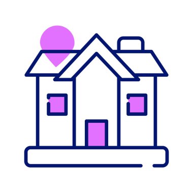 Beyaz arkaplanda izole edilmiş ev inşa vektör tasarımı