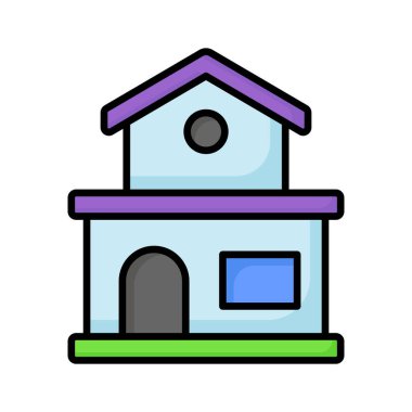 Beyaz arkaplanda izole edilmiş ev inşa vektör tasarımı