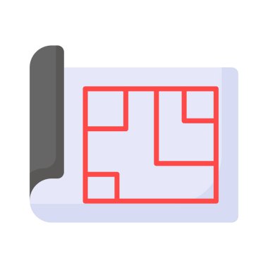 Mimari planın güzel ikonu, ev planının modaya uygun simgesi