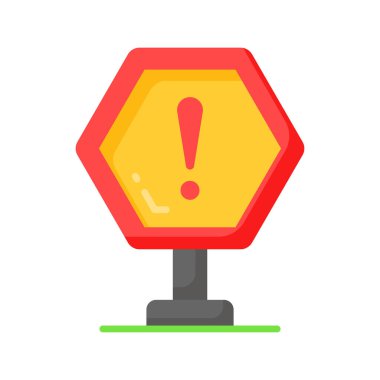 Beyaz arkaplanda izole edilmiş uyarı panosu vektör tasarımının moda simgesi