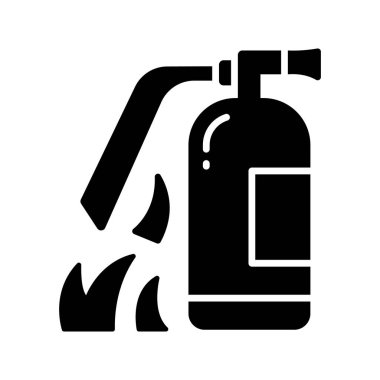 İtfaiyeci aygıtı, beyaz arka planda izole edilmiş yangın söndürücünün trend vektörü