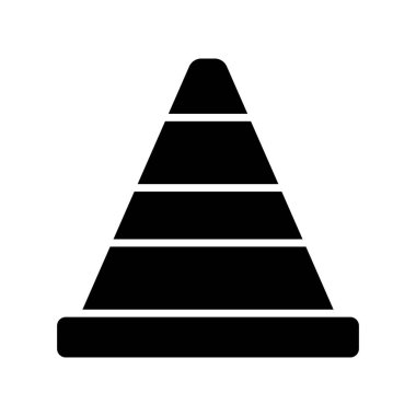 Trafik konisinin modaya uygun tek simgesi, koni vektör tasarımı