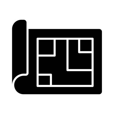 Mimari planın güzel ikonu, ev planının modaya uygun simgesi