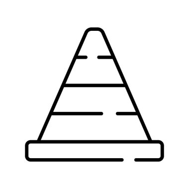 Trafik konisinin modaya uygun tek simgesi, koni vektör tasarımı