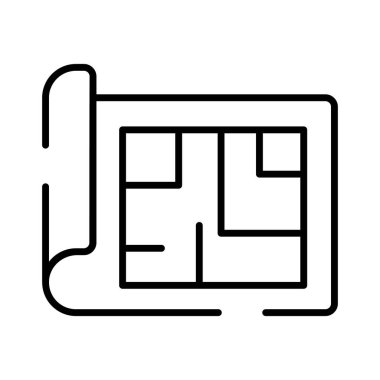 Mimari planın güzel ikonu, ev planının modaya uygun simgesi